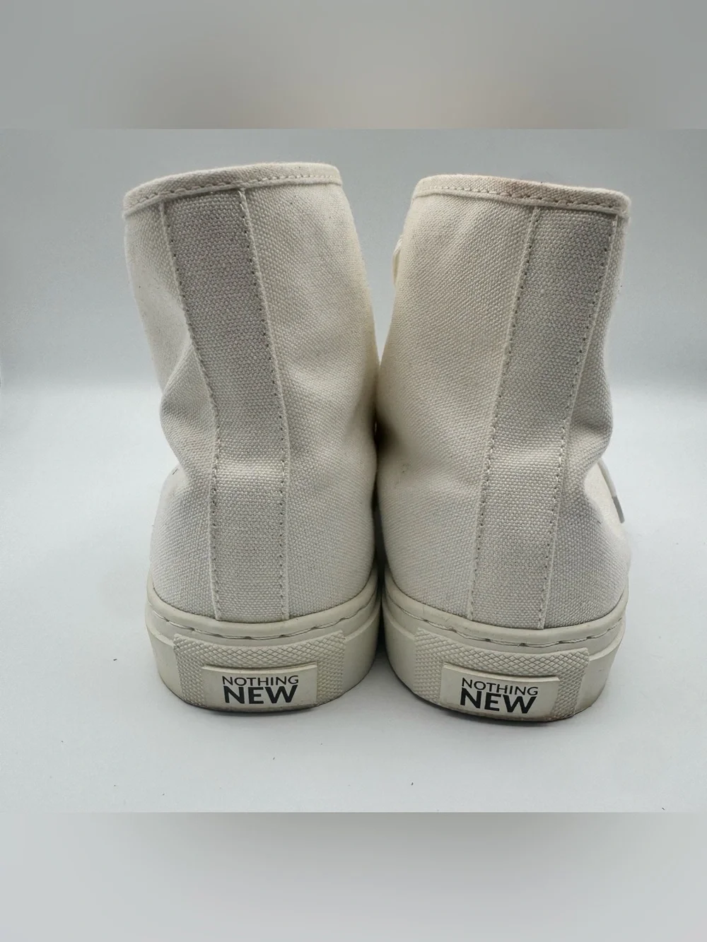Nothing New White High Top Sneakers Sustainable Canvas Men’s 10.5